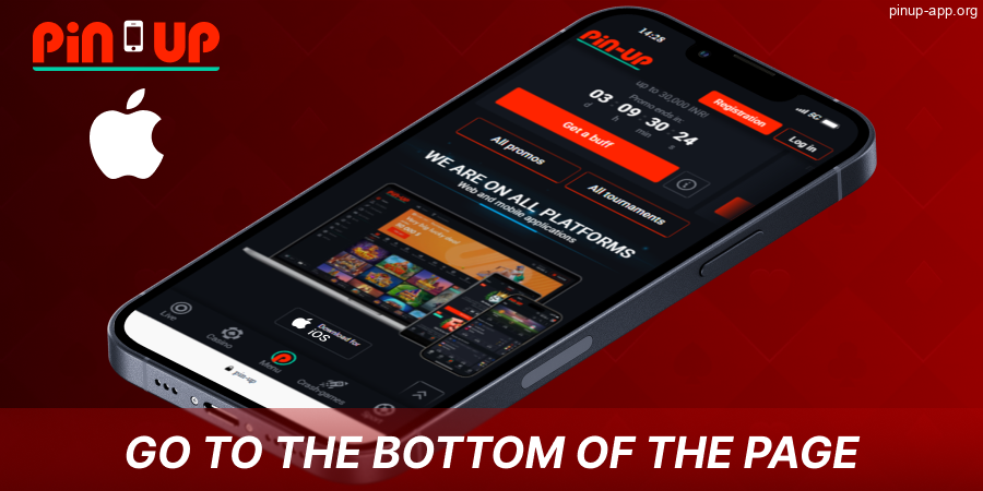 Go to the bottom of the Pin Up website